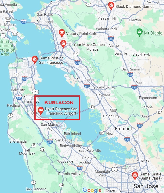 A Map Showing the Bay Area Stores
